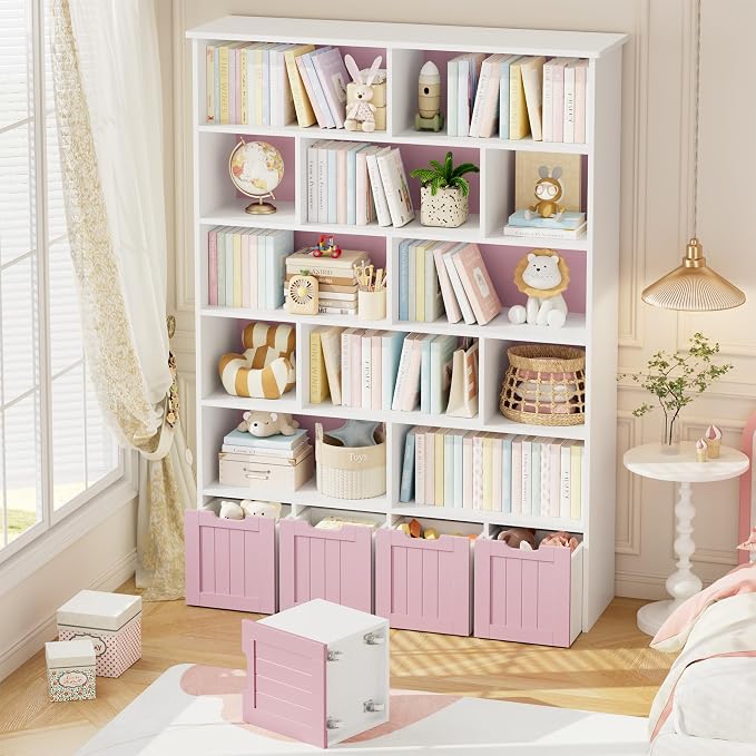 FINETONES 69" H Toy Storage Organizer, 6 Tier Tall Kids Bookshelf - Image 6