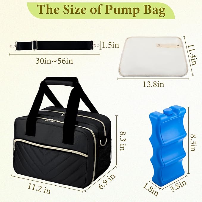 Breastmilk Cooler Bag with Ice Pack, Wearable Breast Pump Storage Bag, - Image 8