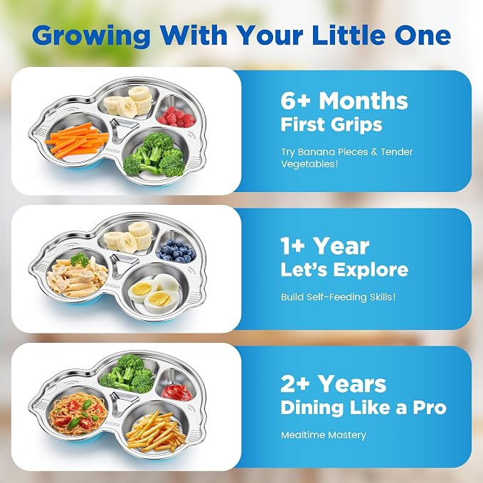 Stainless Steel Baby Suction Plates: Divided Plates Designed - Image 8