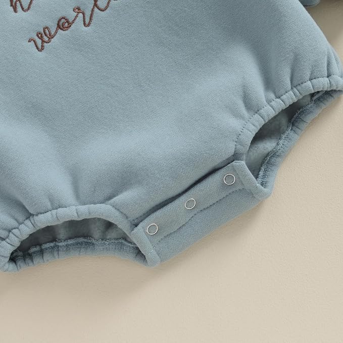 VISGOGO Newborn Infant Baby Boy Girls Oversized Romper Little Dude Sweater - Image 7
