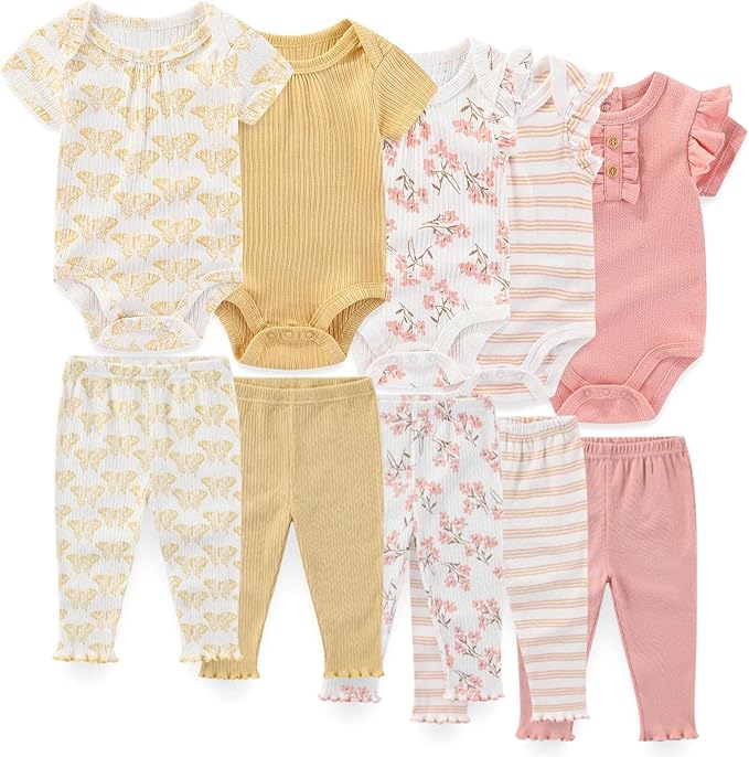 Unisex Baby Boy Girl Pants Sets 10 pack Cotton Casual New born Clothes Comfort by JELYLOVE