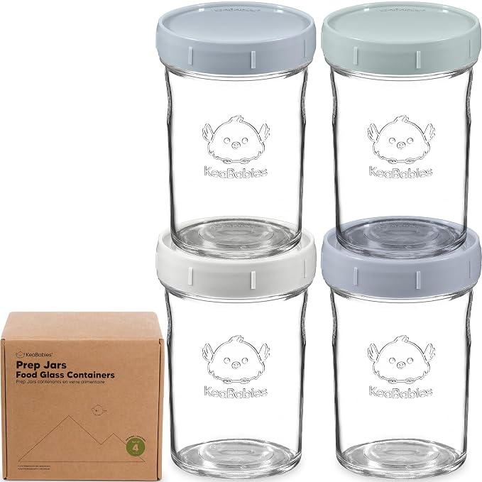 KeaBabies 4pk 8oz Glass Baby Food Containers by KeaBabies