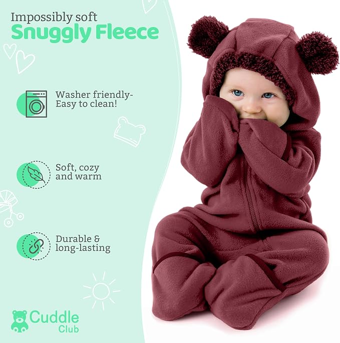 Cuddle Club Fleece Baby Bunting Bodysuit - Image 2