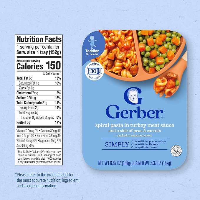 Gerber Mealtime for Toddler Spiral Pasta in Turkey Meat Sauce - Image 2