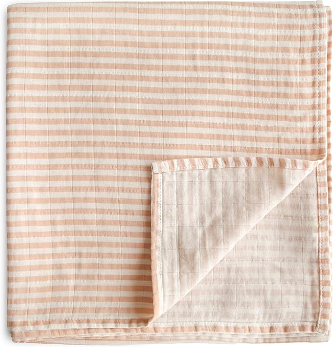 mushie Muslin Baby Swaddle Blanket | 100% Organic Cotton by mushie