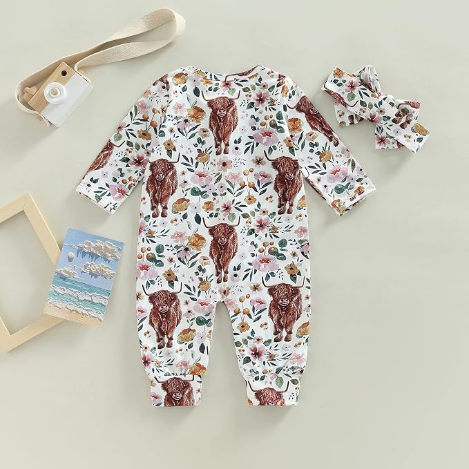 CIYCUIT Baby Girls Cactus Footies Newborn Zip Up Onesie Romper - Image 7