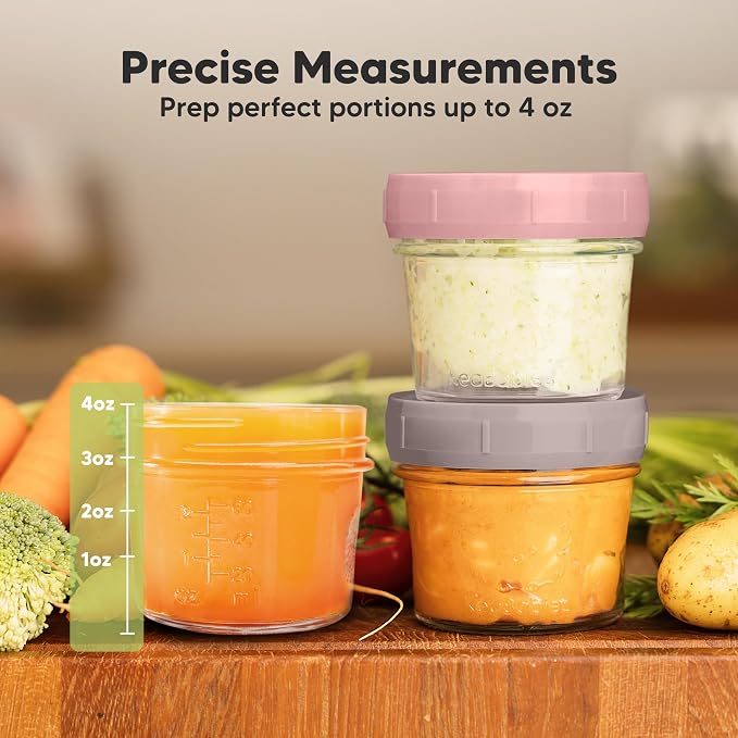 KeaBabies 12pk 4oz Glass Baby Food Containers - Image 3