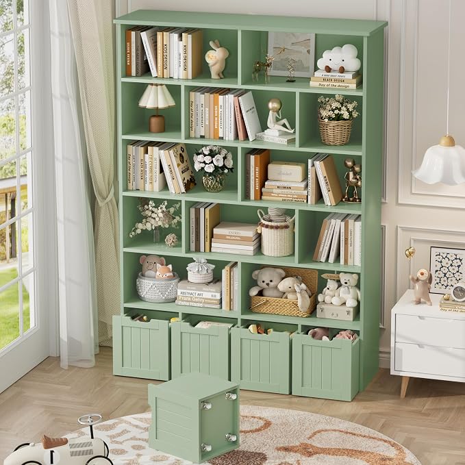 FINETONES 69" H Toy Storage Organizer, 6 Tier Tall Kids Bookshelf - Image 4