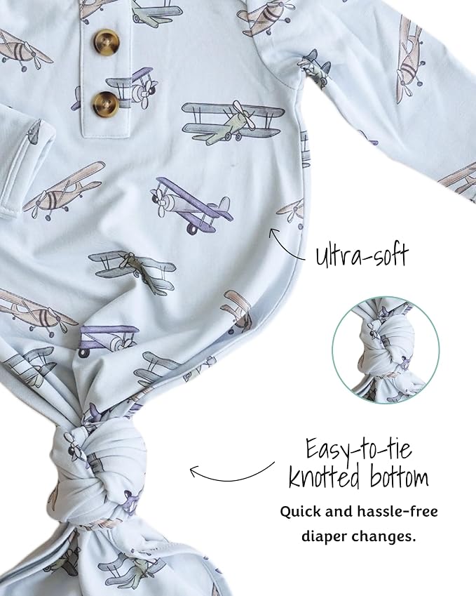 Caden Lane Newborn Knotted Gown - Image 3