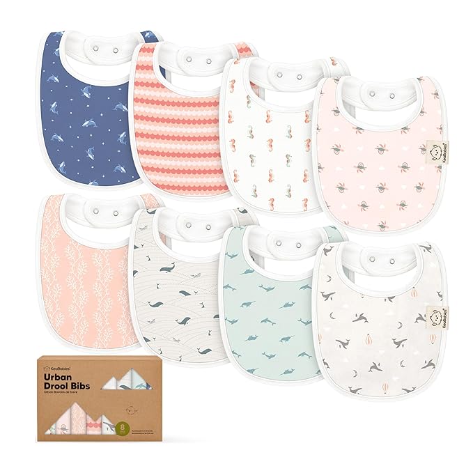 8-Pack Organic Baby Bibs for Boys, Girls by KeaBabies