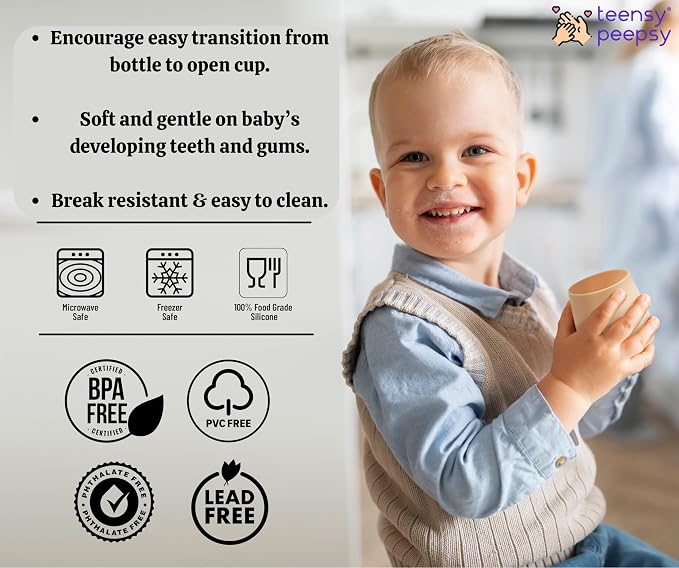 2 Pack Tiny Cup for 4+ Months | Silicone Baby Cups 6-12 Months, Infant Training - Image 6