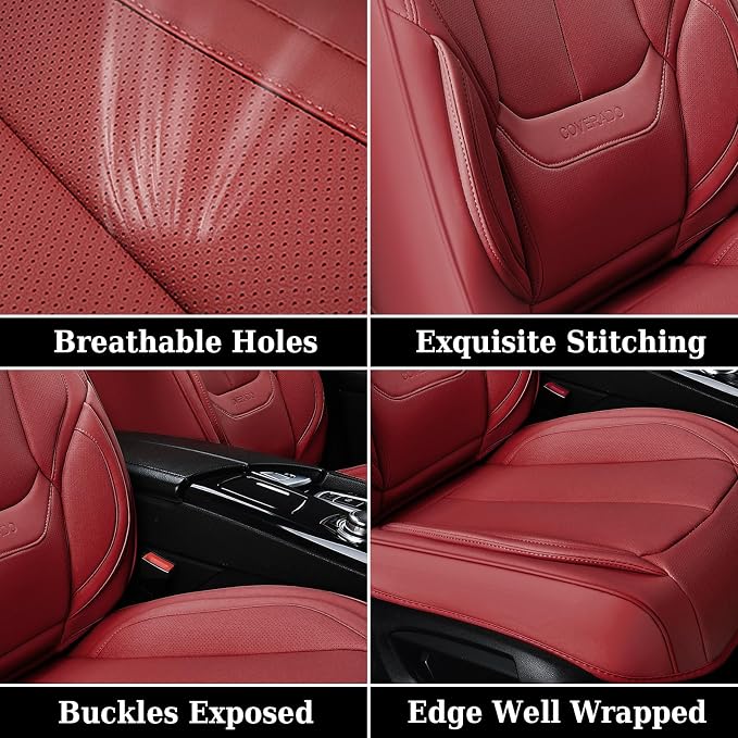 Coverado Universal Seat Covers Front, Waterproof Nappa Leather Car Seat Covers - Image 6