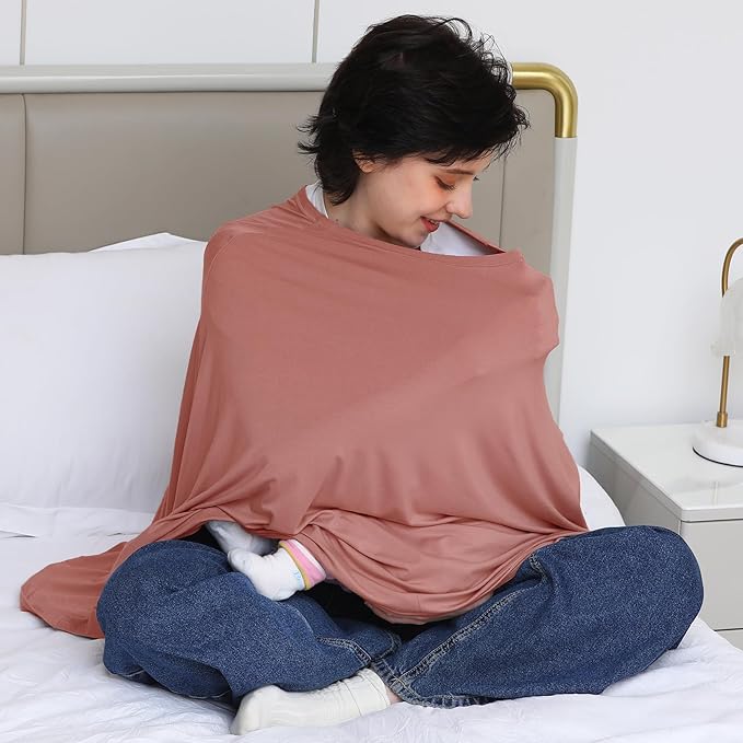 Multi-use Nursing Cover for Breastfeeding, 360°Full Coverage Nursing Poncho - Image 6