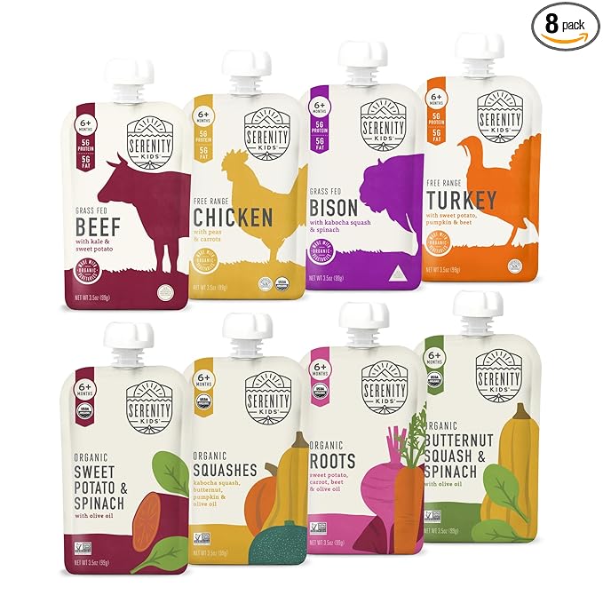 Serenity Kids 6+ Months Baby Food Pouches Puree Made by SerenityKids