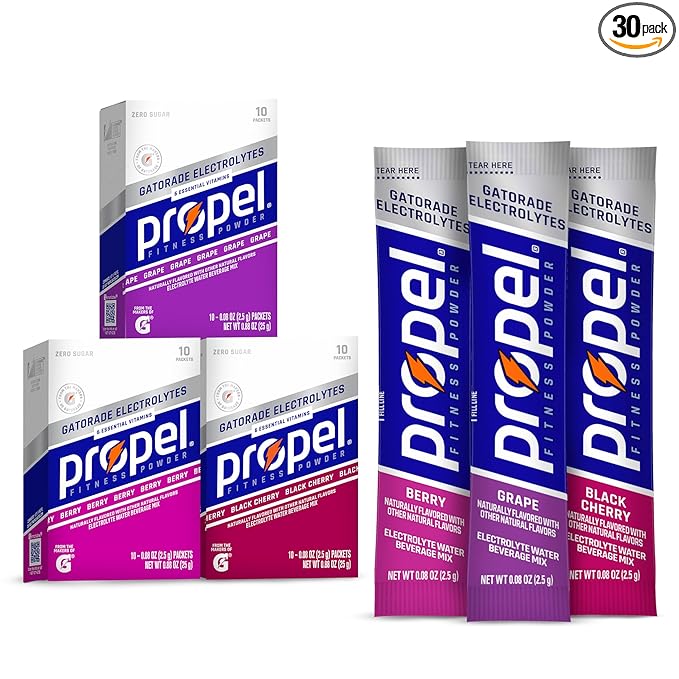 Propel Electrolyte Enhanced Water Drink Mix Powder Packets, Grape Variety Pack by Propel