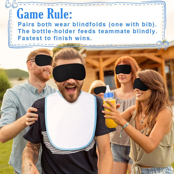 Leinuosen 24 Pcs Baby Shower Blindfold Feeding Game Set Include 6 Plastic Chug - Image 5