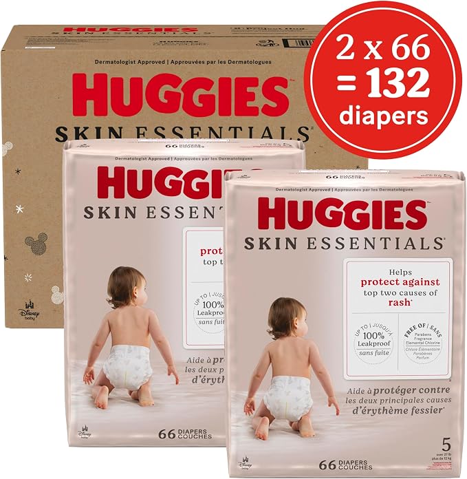 Huggies Size 5 Diapers, Skin Essentials Baby Diapers, Size 5, Packaging May Vary - Image 2