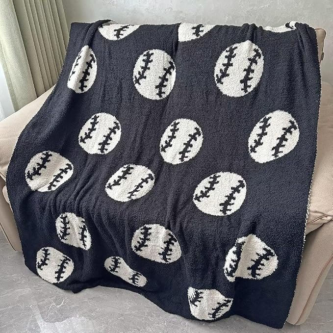 Cozy Baseball Pattern Blanket Perfect Reversible Lightweight Bedding - Image 3