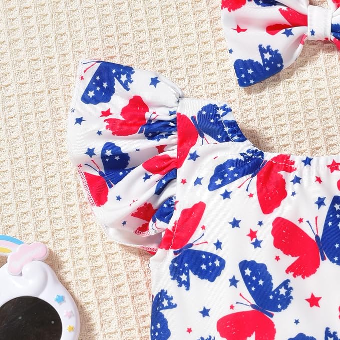 Toddler Girl Baby Ruffles Mermaid Fish Scale Swimsuit One Piece Swimwear - Image 5