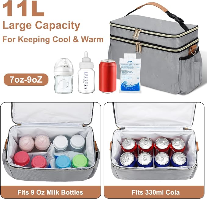 Breastmilk Cooler Bag with 6 Ice Pack, Wearable Breast Pump Bag Compatible with - Image 2