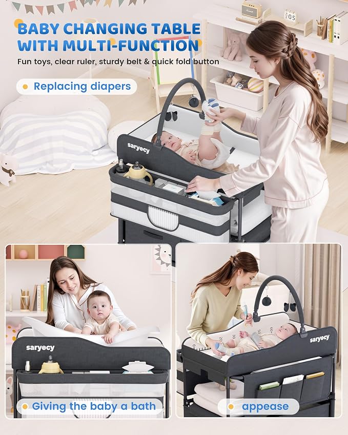 Baby Changing Table with Storage, Versatile Folding Changing Table, Baby - Image 6