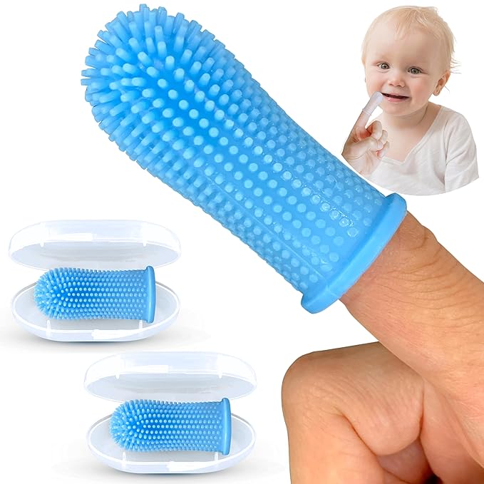 Baby Toothbrush, 360 Degree Bristle Silicone Baby Toothbrush 6 to 12 Months by Itsy+Bitsy+People