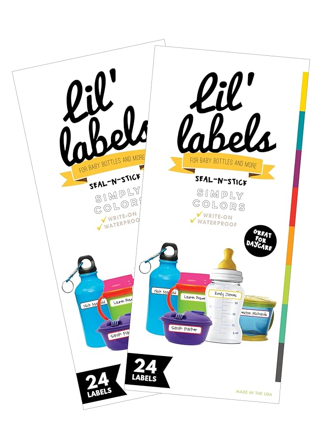 Removeable, Write-On Food Bottle Labels, Self-Laminating, Freezer Safe by LilLabels