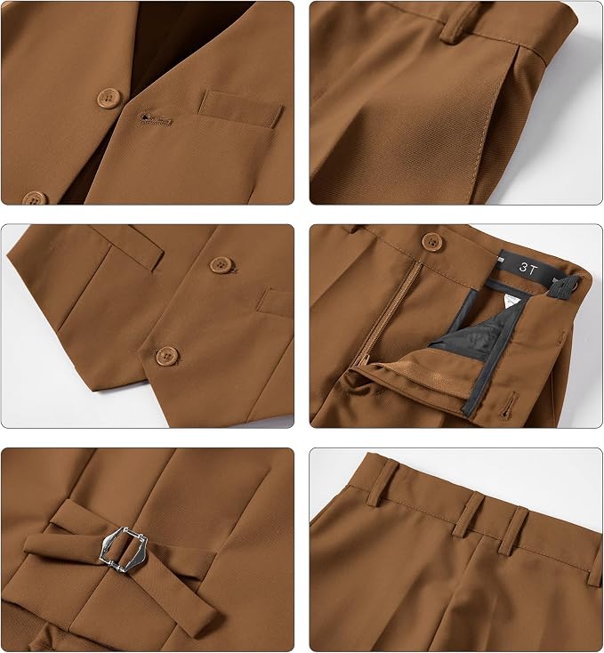 Boys Vest Set Formal Dress Suits Wedding Outfit Dresswear - Image 5