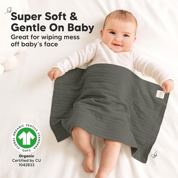 KeaBabies Organic Cotton Burp Cloths Baby Girl, Boy - Image 4
