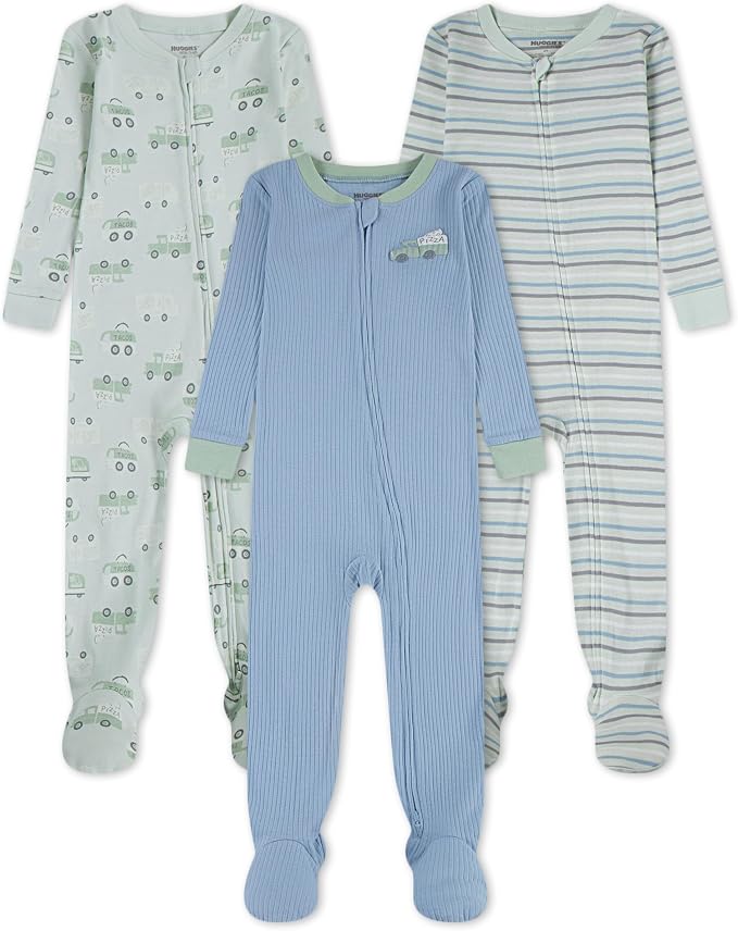 HUGGIES unisex-baby 3-pack Footed Coverall Pajamas by Huggies%C2%AE