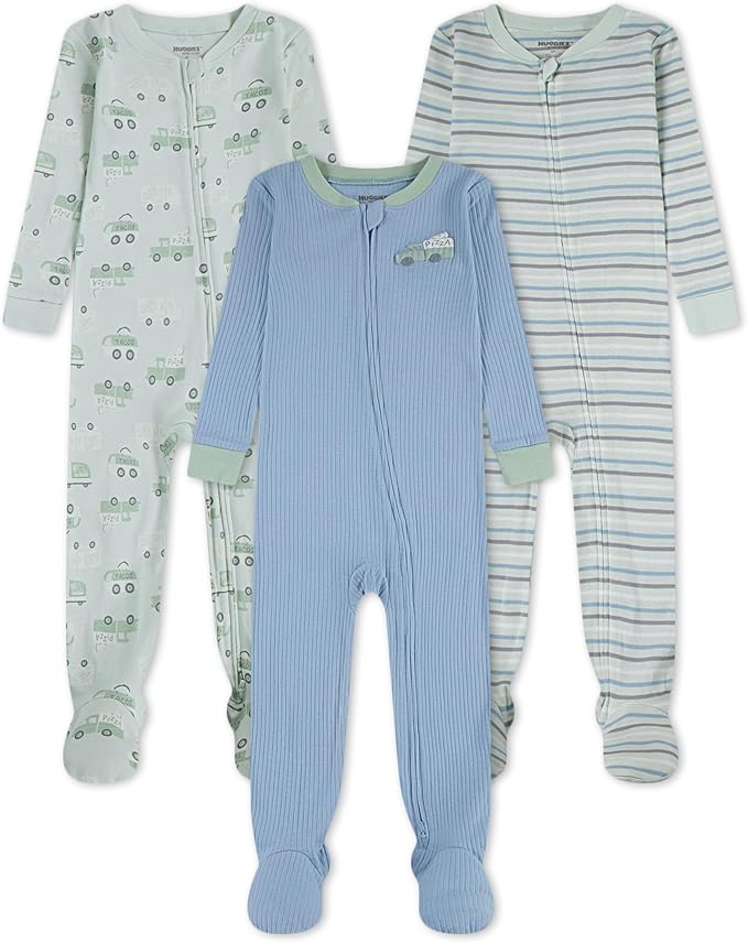 HUGGIES unisex-baby 3-pack Footed Coverall Pajamas by Huggies%C2%AE