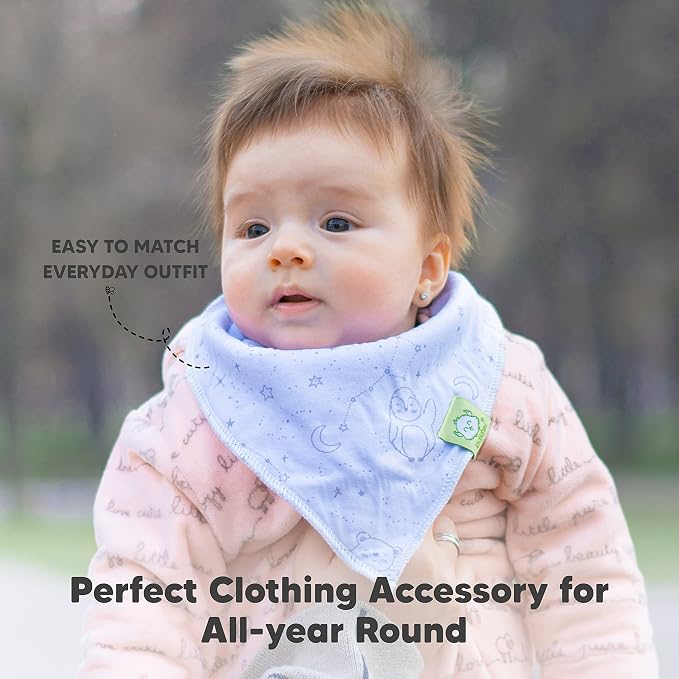8-Pack Organic Baby Bandana Bibs - Image 8