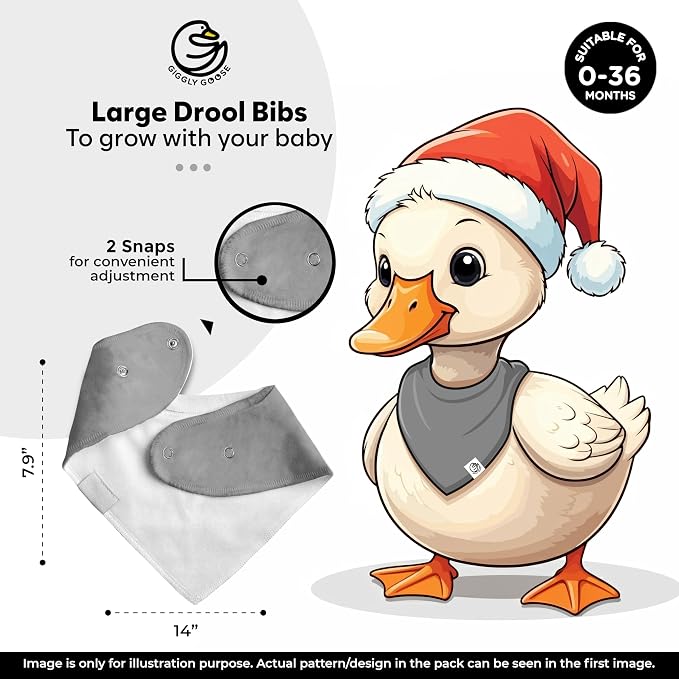 3 Pack Baby Bibs for Boys & Girls | Cotton, Absorbent Drooling & Teething Bib | - Image 3