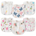 Zainpe 6Pcs Snap Muslin Cotton Baby Bibs Spring Butterflies Flowers Bib by Zainpe