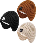 3 Pack Baby Beanie Hats with Earflaps, 2 Size Baby Winter Hat by Alepo