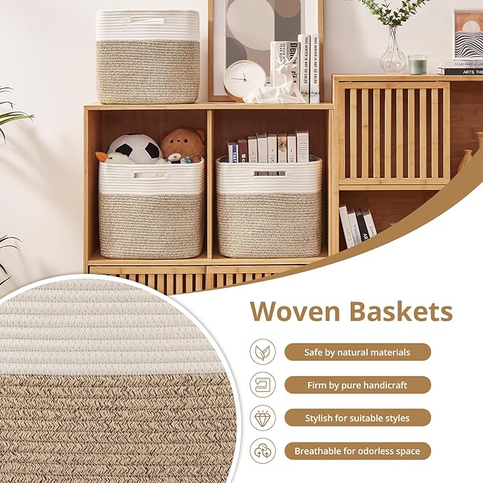 OIAHOMY 13 Kallax Inch Cube Storage Bins, Kallax Insert Storage Baskets - Image 5