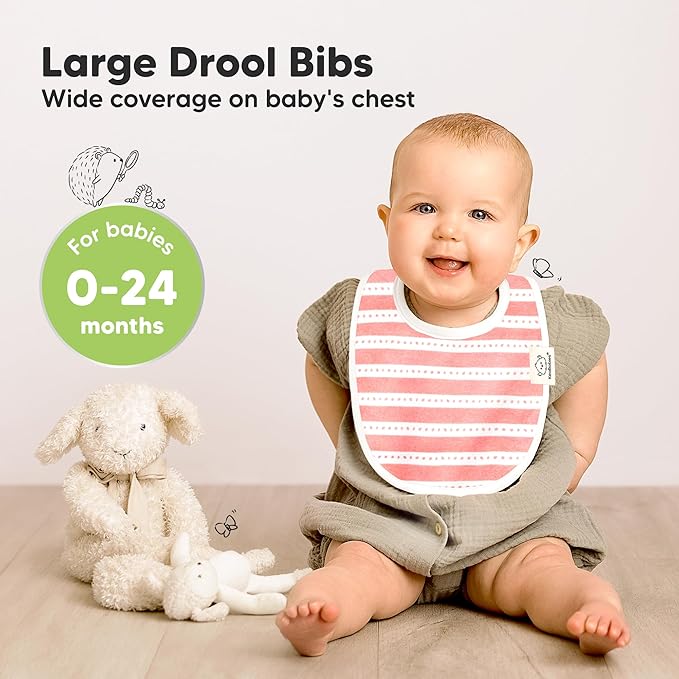 8-Pack Organic Baby Bibs for Boys, Girls - Image 2