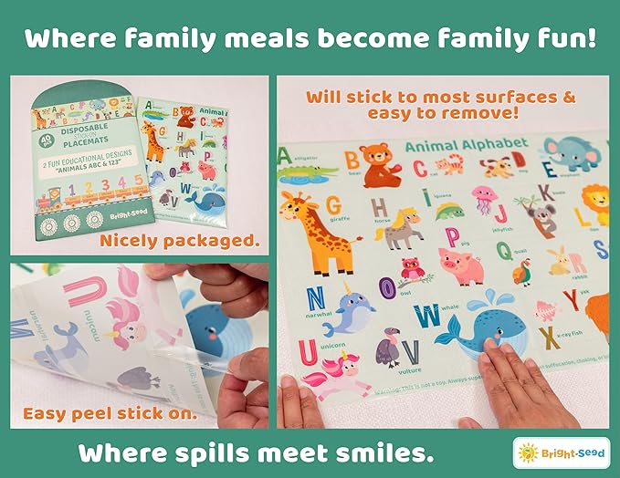 Disposable Placemats for Baby, Toddlers and Kids, 40 Disposable Baby Placemats - Image 5