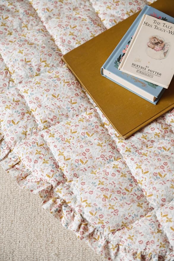Pehr Baby Play Mat, Floret | Ultra-Soft Quilted 100% Cotton Exterior - Image 4