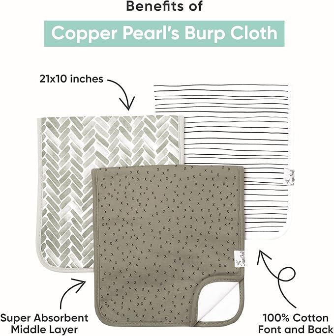 Copper Pearl Premium Baby Burp Cloths - Image 2