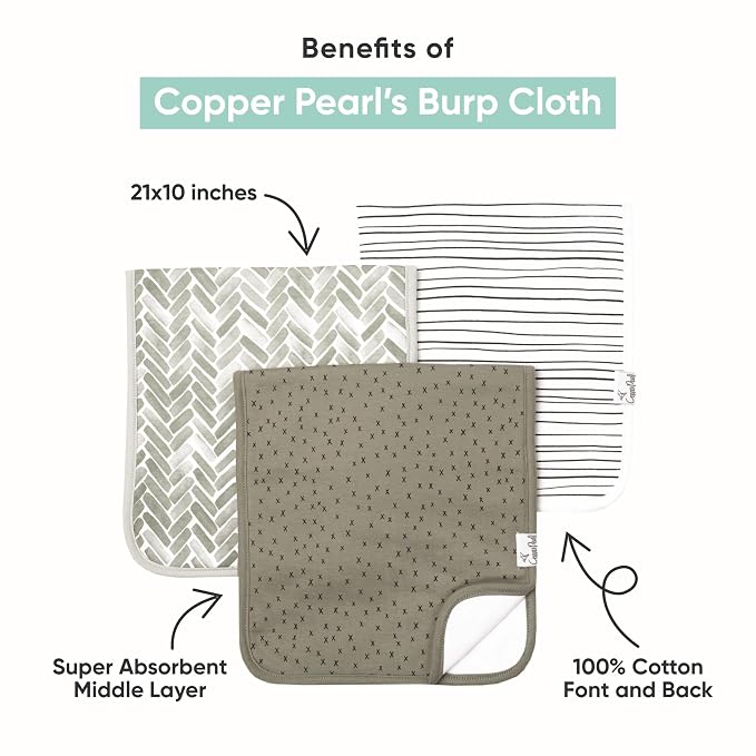 Copper Pearl Premium Baby Burp Cloths - Image 2