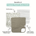 Copper Pearl Premium Baby Burp Cloths - Image 2