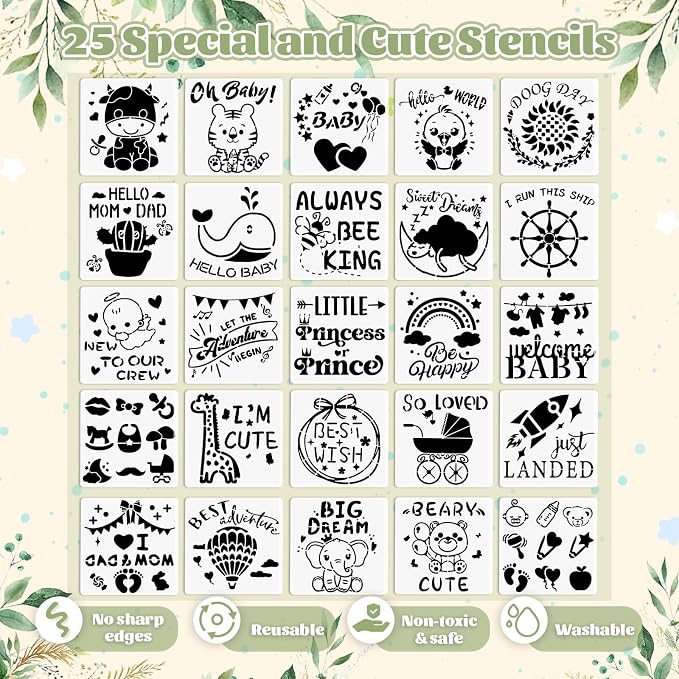 Baby Shower Game Sign Blank Bib DIY Set Newborn Essentials Stuff - Image 6