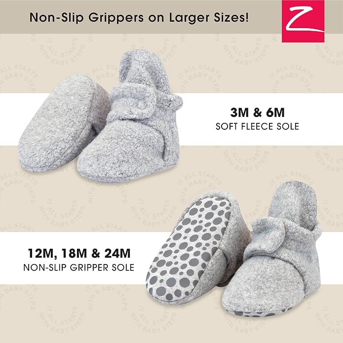 Zutano Unisex Fleece Baby Booties, Two Snap Closure, Newborn to 24 Months - Image 2