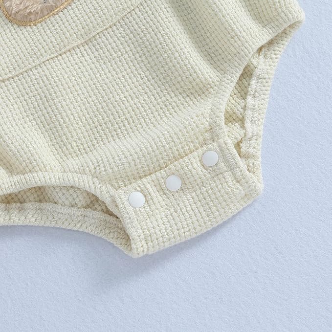Douhoow Cute Baby Sweatshirt Romper Waffle Knit Baby Clothes Infant Girl Boy - Image 4