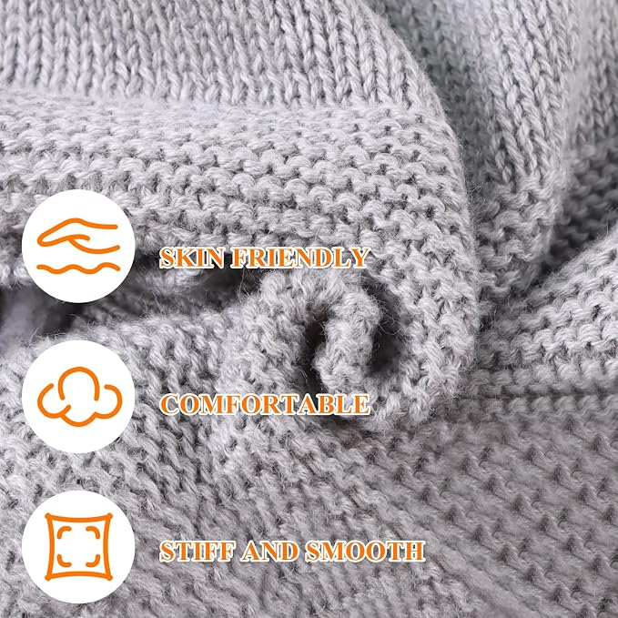 JANGANNSA Basic Winter Baby Boys Beanie Pompom Knitted Girls Hat Kids Earflap - Image 5