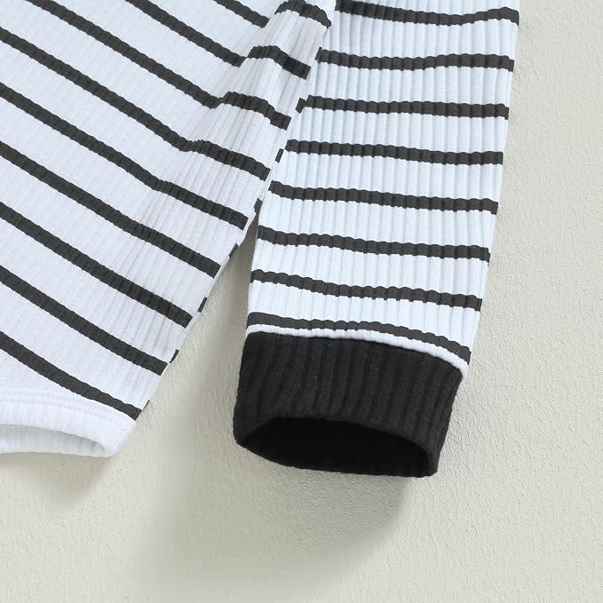 Newborn Baby Boy Girl Clothes Ribbed Knitted Long Sleeve Romper Pants Solid - Image 4