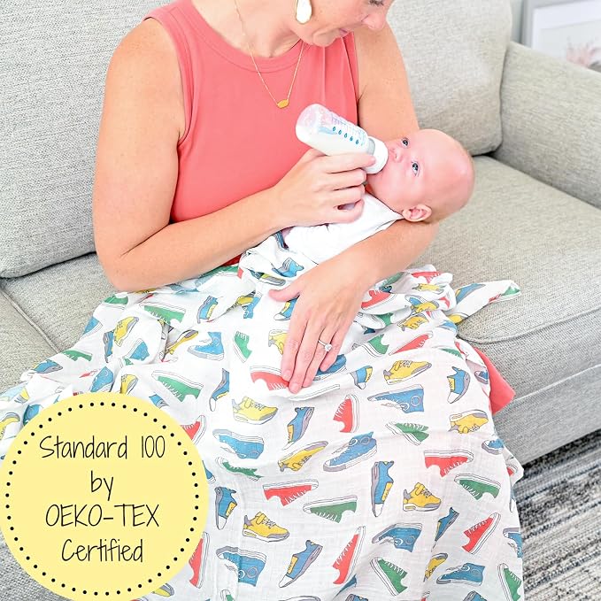 LollyBanks Swaddle Blanket, 100% Cotton Muslin Swaddle Blankets, Neutral - Image 2