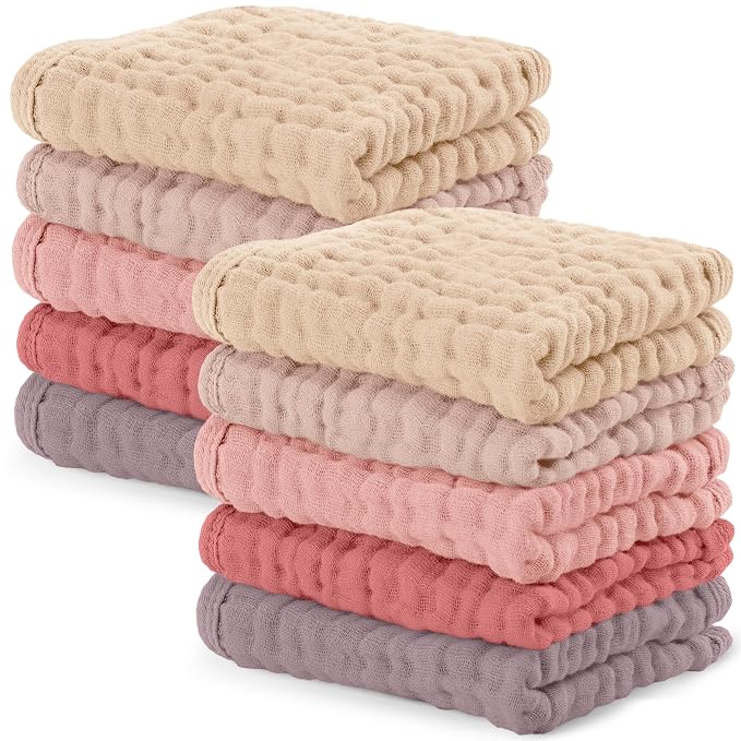 Comfy Cubs Muslin Baby Washcloths 10 Pack by ComfyCubs