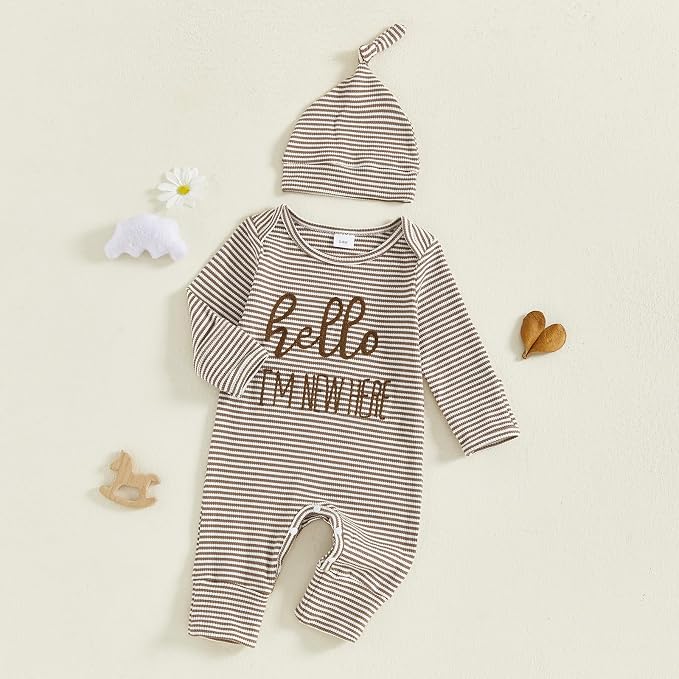 Fernvia Newborn Baby Boy Clothes Letters Print Bodysuit 3 6 9 12 18 Months Long - Image 7